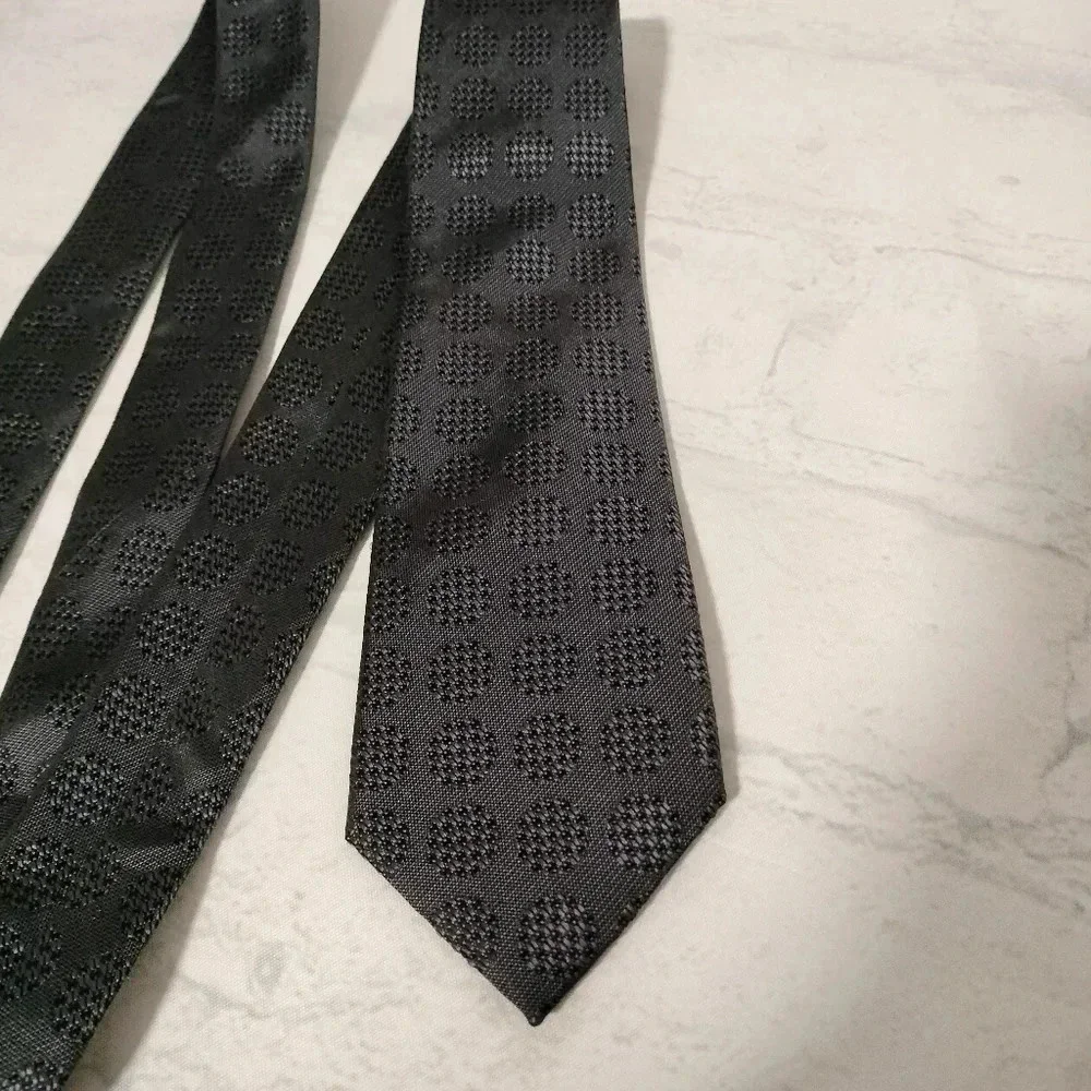 Calibrate Necktie Tie Silk Gray Houndstooth Dots Geometric College 3 x 58